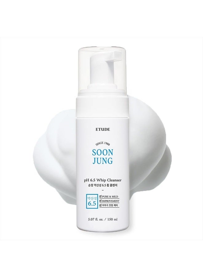 ETUDE SoonJung pH 6.5 Whip Facial Cleanser 5.1 fl. oz. (150ml) 21AD | Soft Bubble Fragrance-Free Low-pH Korean Hydrating Cleansing Wash for Sensitive Skin | K-Beauty | Vegan - Image 1
