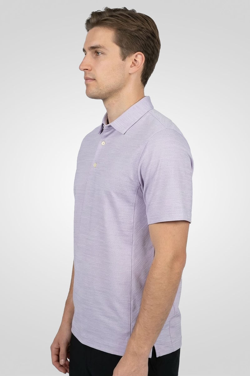 Greg Norman Men Sportswear Fit Short Sleeves Training Polo Shirt, Lavender - Image 3
