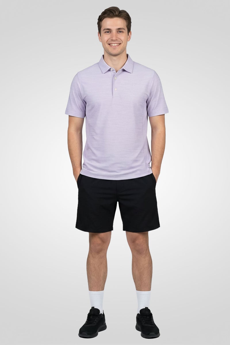 Greg Norman Men Sportswear Fit Short Sleeves Training Polo Shirt, Lavender - Image 2