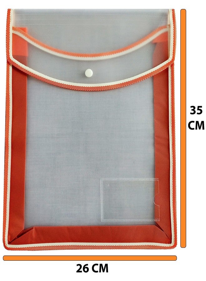 Shining Zon A4, B4, Fullscape, Legal Size Paper Document Cretificate Holder Snap Button File Folder Heavy Duty Matt Finish Waterproof Transparent File Pouch (Pack of 3, Assorted Colour) - Image 2