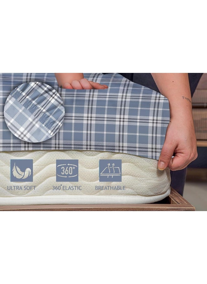 Bliss Casa Bliss Casa 4 Piece 100% Cotton Flannel Sheets Queen Size Bed Set  - Image 5