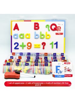 Magnetic English Letters Magnetic Stickers Children's English Natural Spelling Magnet Toys Special For Early-Color:Color Mixing 1 Uppercase 3 Lowercase 4 Sets Of Numbers (send Card)