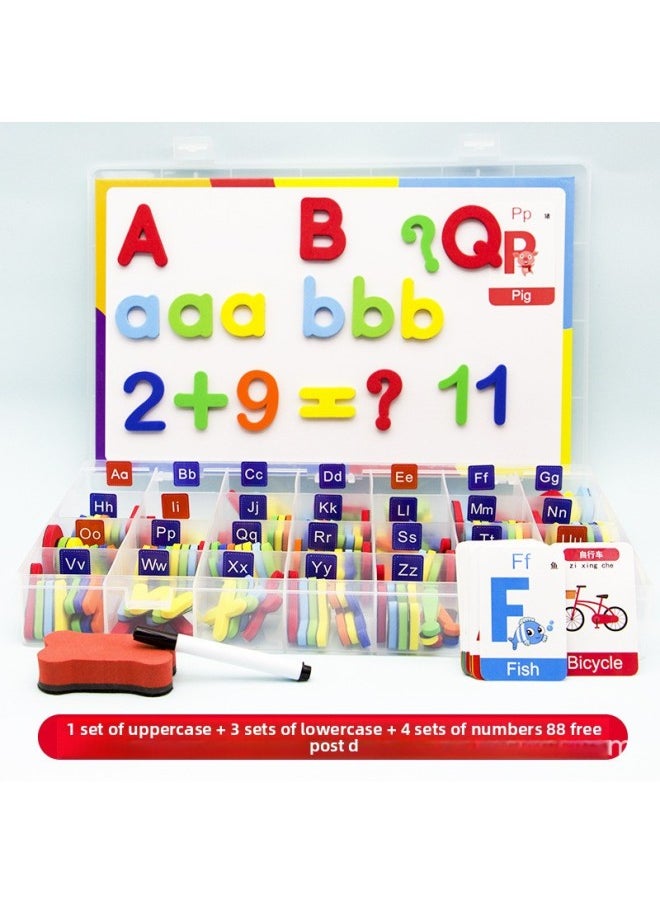 null - Magnetic English Letters Magnetic Stickers Children's English Natural Spelling Magnet Toys Special For Early-Color:Color Mixing 1 Uppercase 3 Lowercase 4 Sets Of Numbers (send Card) - Image 1