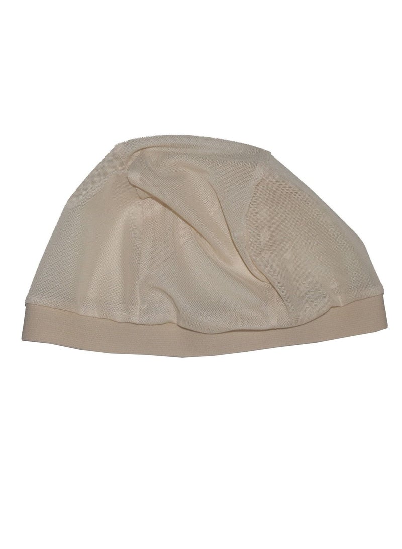 Loquat Women's Solid Color Stretch Net Hijab Inner Cap Beige - Image 3