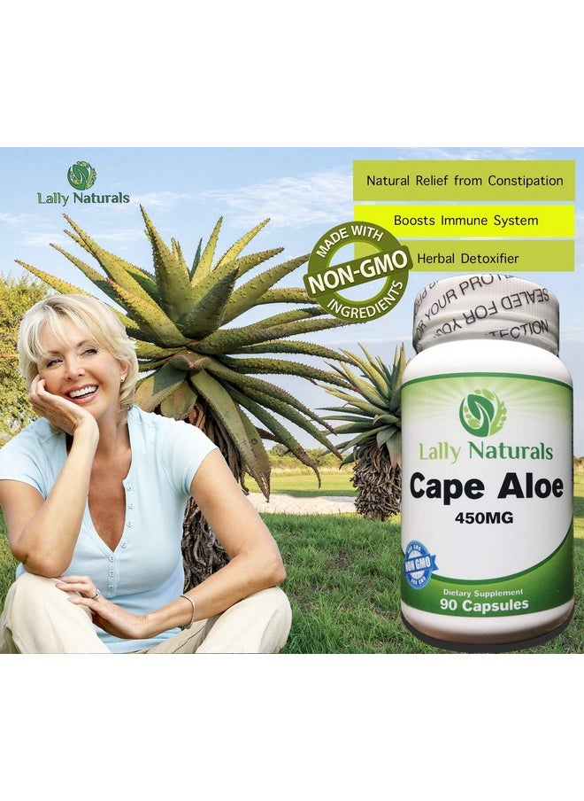 Lally Naturals Cape Aloe 450 Mg Detox Cape Ferox Capsules Natural Laxative Nongmo African Cape Aloe Pills Natural Relief Aloe Ferox Whole Leaf Capsules (90 Capsules)  - Image 3