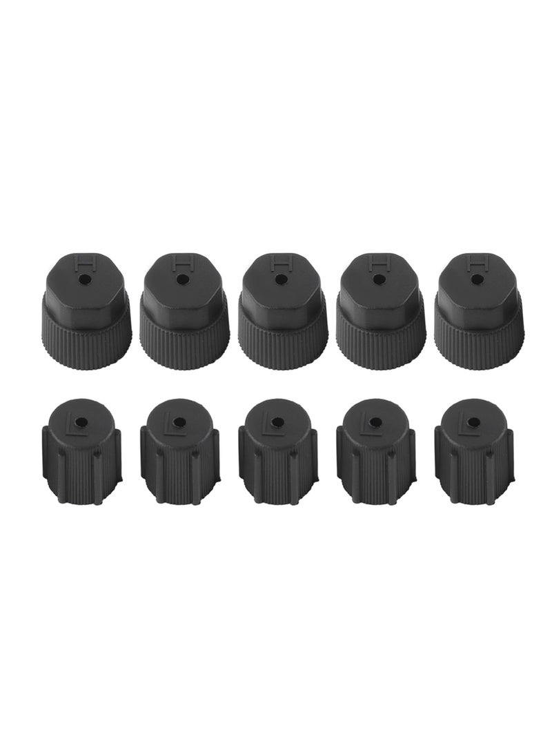 EVGATSAUTO A/C, 10pcs 13MM Black AC Valve Air Conditioning Service Charging Port R134a AC System Leakproof Hat High Side Port Cover  - Image 1