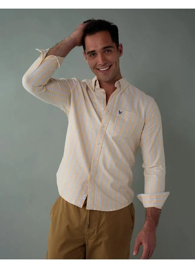 امريكان ايجل AE Everyday Striped Oxford Button-Up Shirt