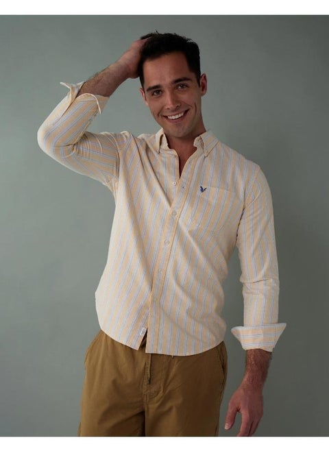 AE Everyday Striped Oxford Button-Up Shirt