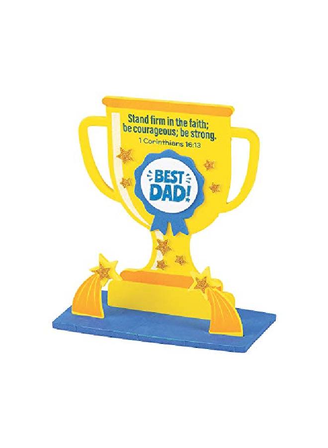 Fun Express Religious Father'S Day Trophy Tabletop Craft Kit Makes 12 Diy Craft Gifts For Kids - Image 1