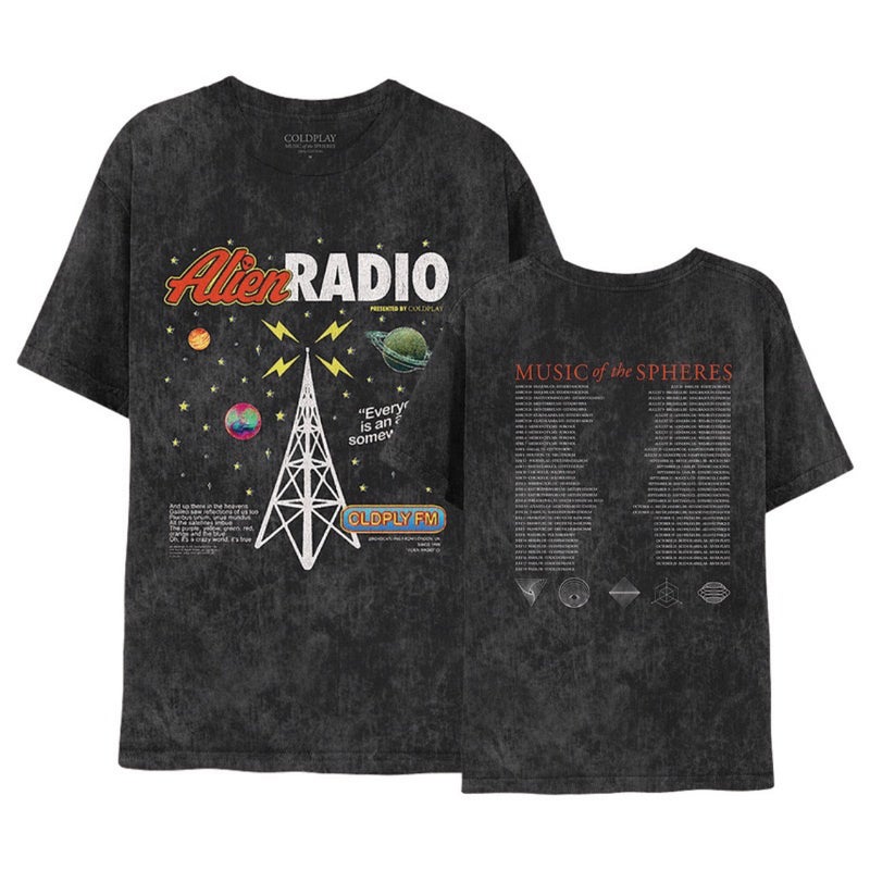 Cross-border New Coldplay Band World Tour T-shirt coldplay Same Style Y2K European and American Mens and Womens Street Tide Top Black 2 - Image 3