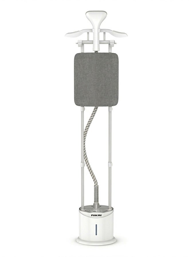 NIKAI Garment Steamer , 10 Steam Levels, 55 Min Continues Steam, 2-In-1 Double Aluminium Extendable Poles And Ironing Board, Thermostat Protection, Suit Hanger, 45 Sec Preheat 2 L 1950 W NGS292AB Silver/Grey - Image 1