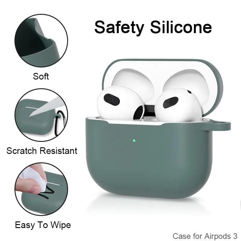 Gladiadora® Airpods 4 Cover Silicone Case (2024) Active Noise Cancellation (ANC) with Keychain Protective Case (Navy Blue) - Image 3