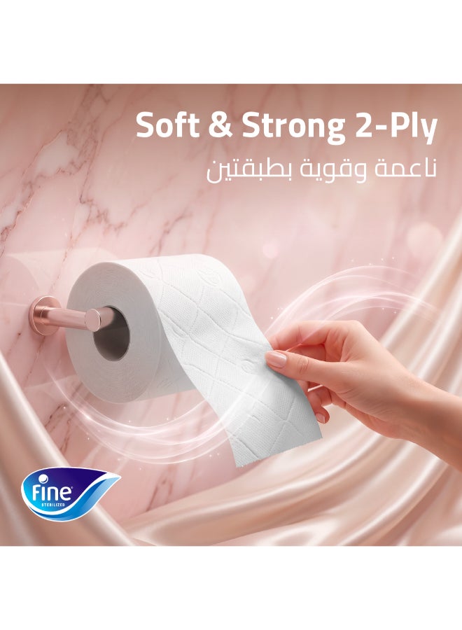 Fine Toilet Paper Tissue Comfort Sterilized For Germ Protection 180 Sheets x 2 Ply, 28 Rolls With 4 Free Rolls White - Image 3