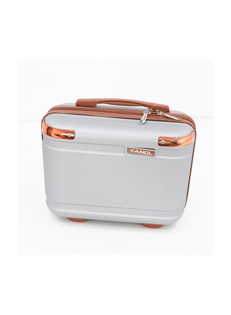 Fancl طقم حقائب سفر بعجلات بعجلات مزدوجة من هارد شيل، 4 قطع، فضي (BC-14"،S-20"،M-24"،L-28") - Image 3