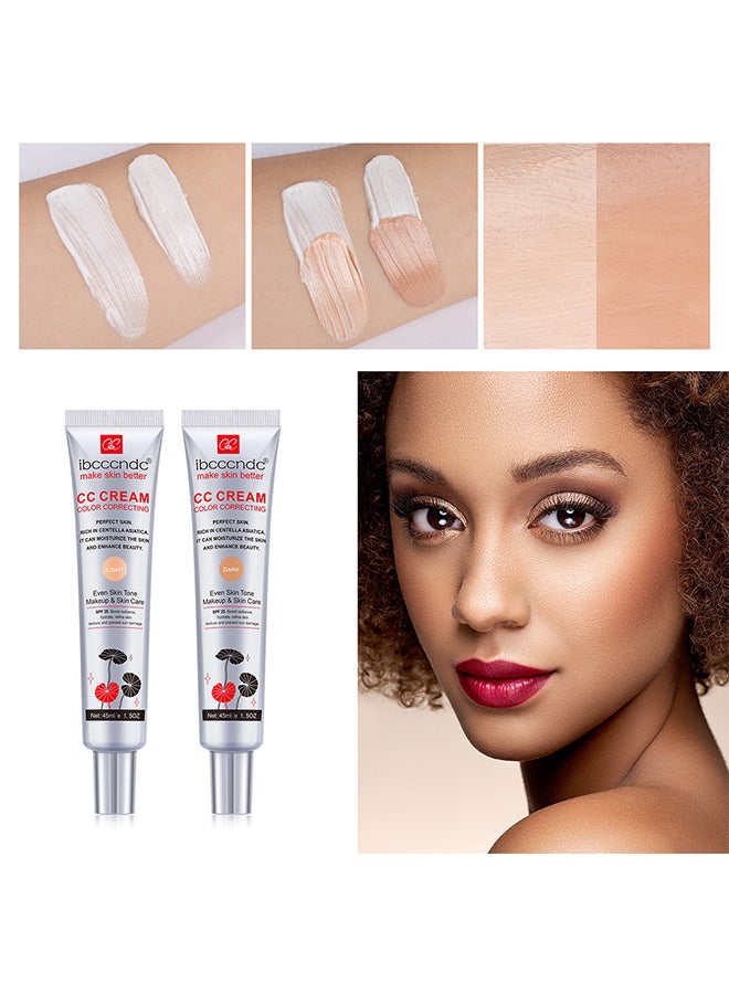 ibcccndc Skin Tone Correcting CC Cream with Centella Asiatica, Concealing and Moisturising CC Cream Color Correcting, Repairing Redness and Acne Marks, Water and Sweat Resistant, SPF 25 (01#DARK) - Image 3