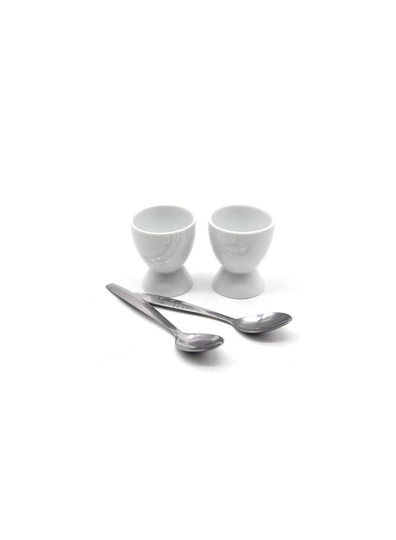 Set Of 2 Egg Holders   2 Spoons