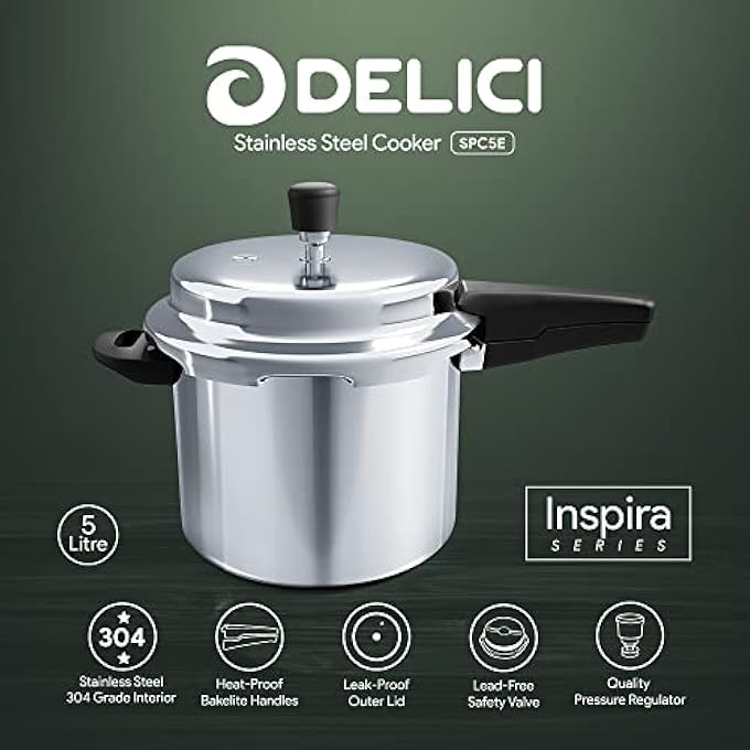 DELICI Spc5E 5 Litre Ss Pressure Cooker - Image 3
