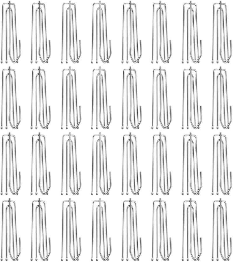 Stainless Steel Pleated Curtain Hooks 50 Pcs Easy Install Drapery Hooks - Image 2