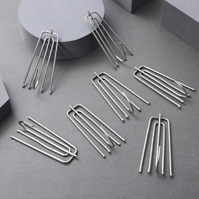 Stainless Steel Pleated Curtain Hooks 50 Pcs Easy Install Drapery Hooks - Image 3