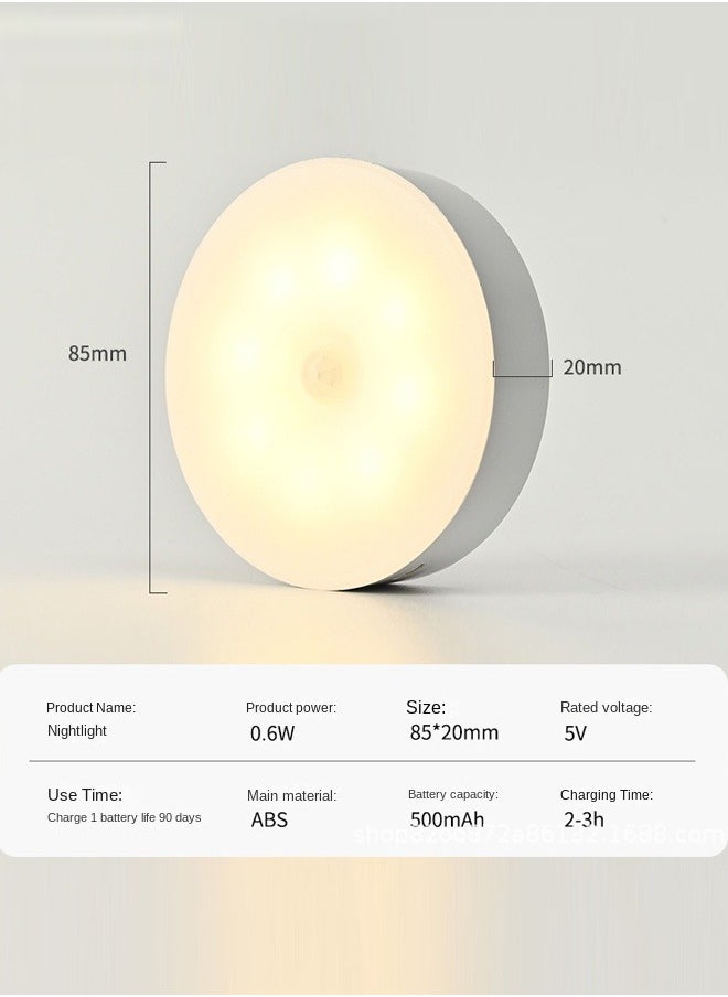 Haidue 4 Sets of Motion Sensor Light - Under Cabinet Light - White Light and Warm Light - Rechargeable Night Light for Kitchen, Staircase, Bedroom, Drawer  - Image 2