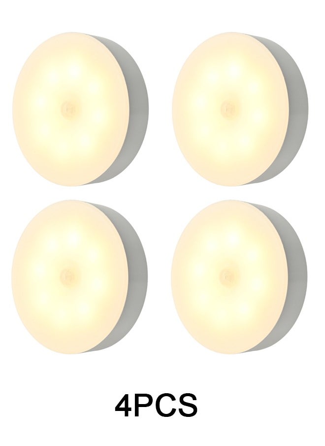 Haidue 4 Sets of Motion Sensor Light - Under Cabinet Light - White Light and Warm Light - Rechargeable Night Light for Kitchen, Staircase, Bedroom, Drawer  - Image 3