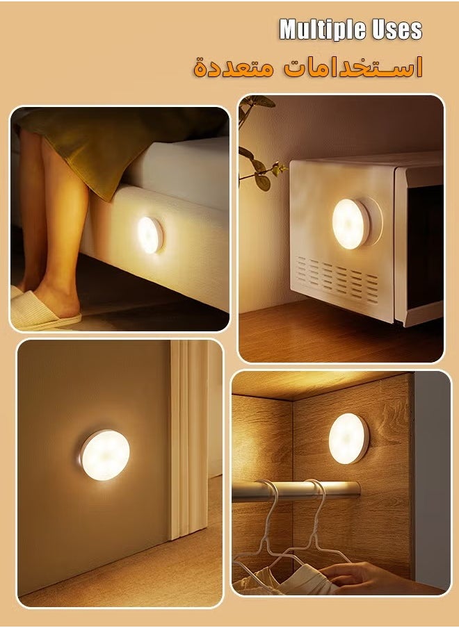 Haidue 4 Sets of Motion Sensor Light - Under Cabinet Light - White Light and Warm Light - Rechargeable Night Light for Kitchen, Staircase, Bedroom, Drawer  - Image 5