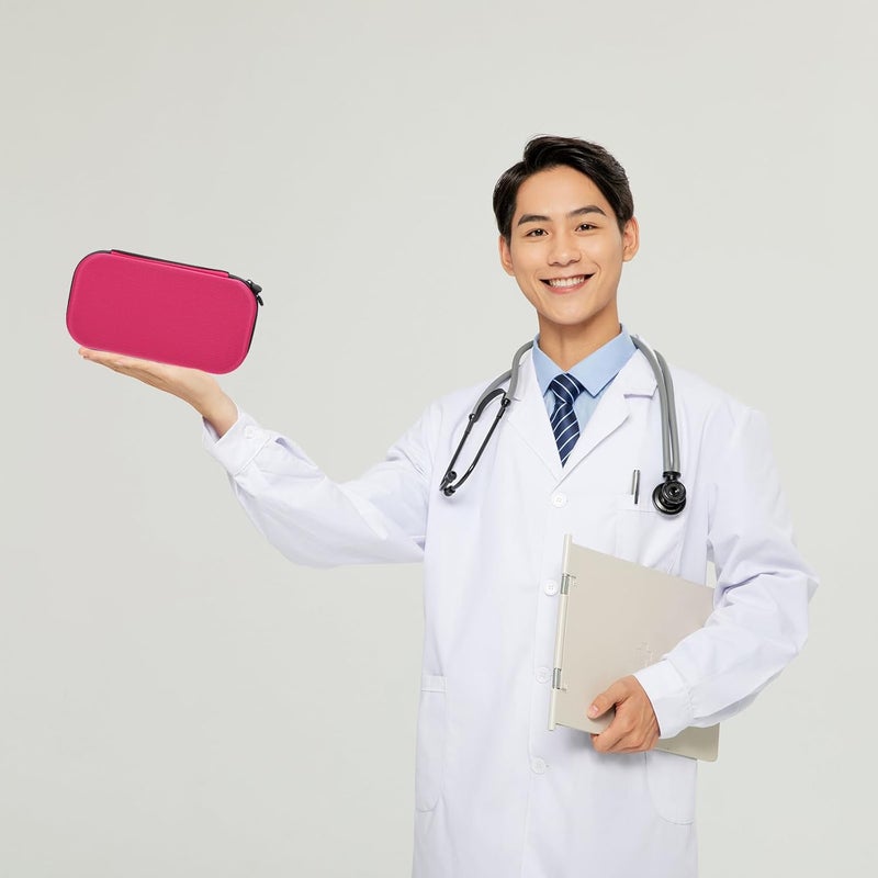 Portable Pink Stethoscope Case Organizer, Multifunctional Eva Hard Stethoscope Storage Box with Pouch for Home and Nurse Use - Image 5
