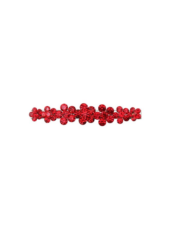 Faship Gorgeous Red Crystal Floral Small Alligator Hair Clip - Image 1