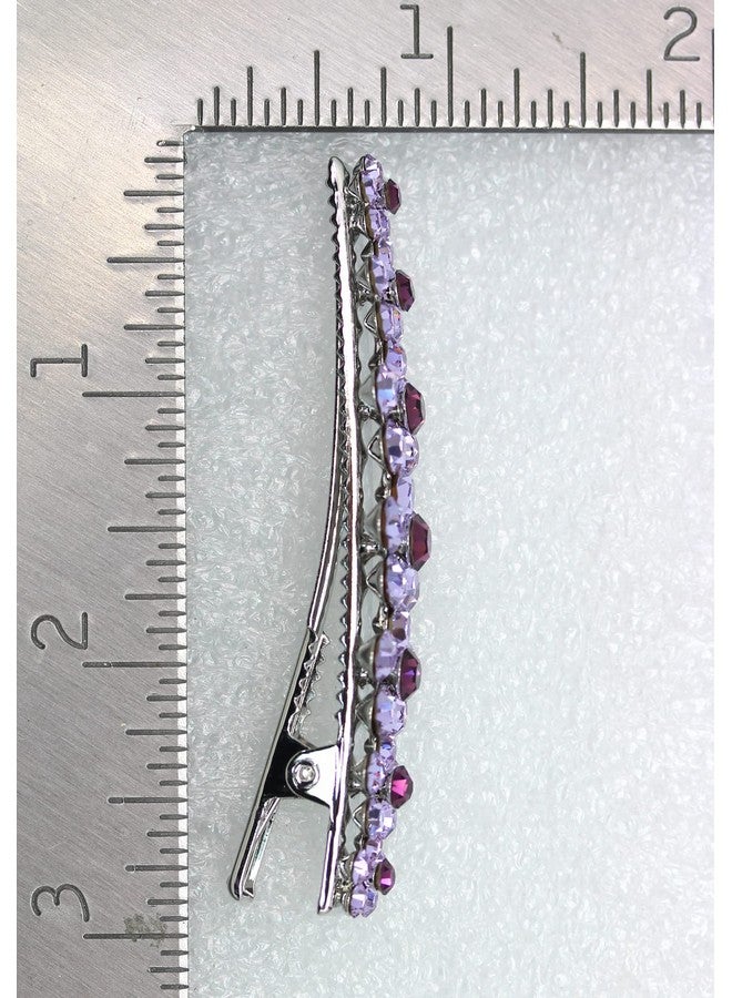 Faship Gorgeous Red Crystal Floral Small Alligator Hair Clip - Image 5