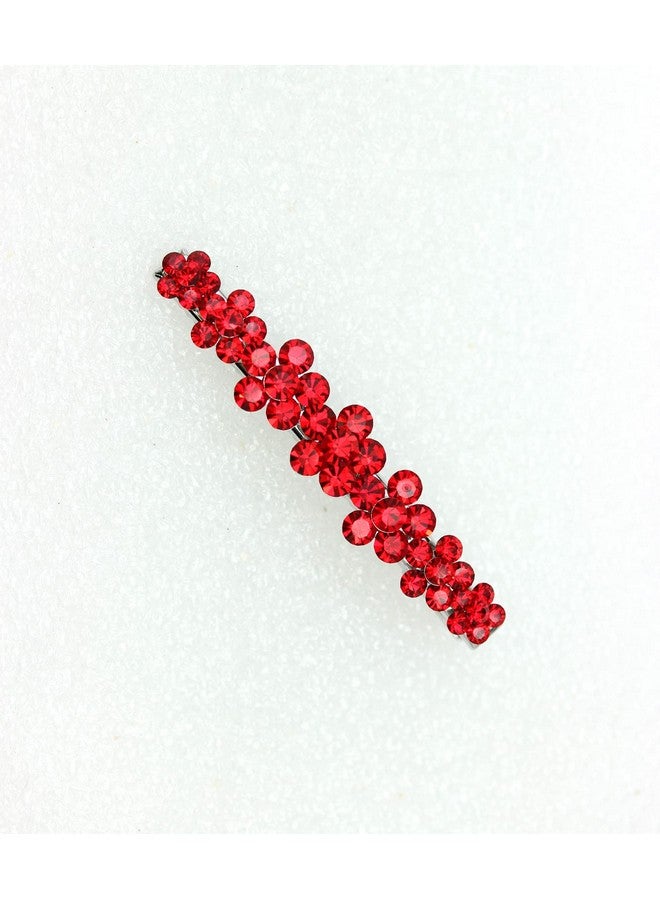 Faship Gorgeous Red Crystal Floral Small Alligator Hair Clip - Image 4