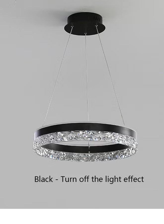 ثريات ضوئية من طراز LED ذات مصدر دائري من طراز LED لمقصورات حديثة ذات ثريات حديثة ذات ثقوب، يمكن التحكم فيها من بعد، ويمكن استخدامها في مكتبة المقهى في غرفة المعيشة (أسود) - Image 3