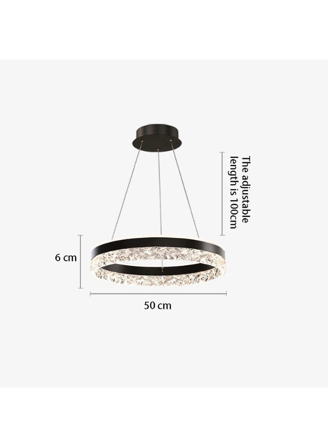 ثريات ضوئية من طراز LED ذات مصدر دائري من طراز LED لمقصورات حديثة ذات ثريات حديثة ذات ثقوب، يمكن التحكم فيها من بعد، ويمكن استخدامها في مكتبة المقهى في غرفة المعيشة (أسود) - Image 5