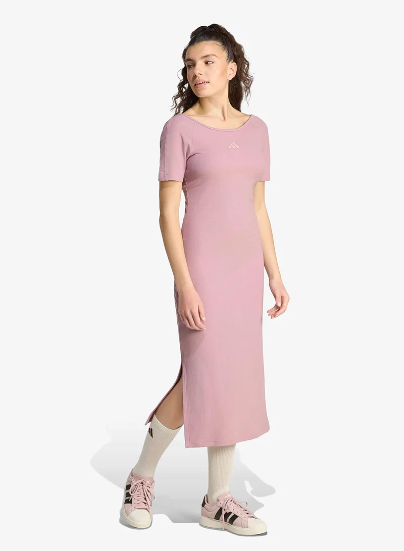 Adidas MAGMAU Small Logo Ribbed Dress for Women | Best Price UAE