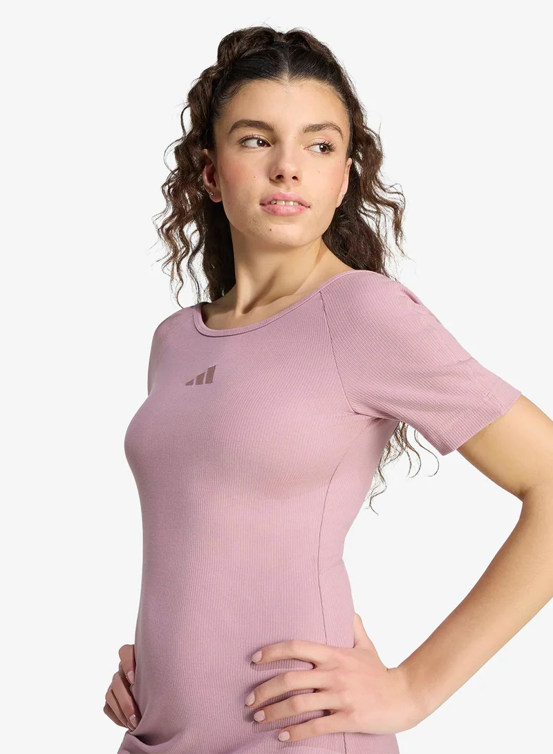 Adidas MAGMAU Small Logo Ribbed Dress for Women | Best Price UAE