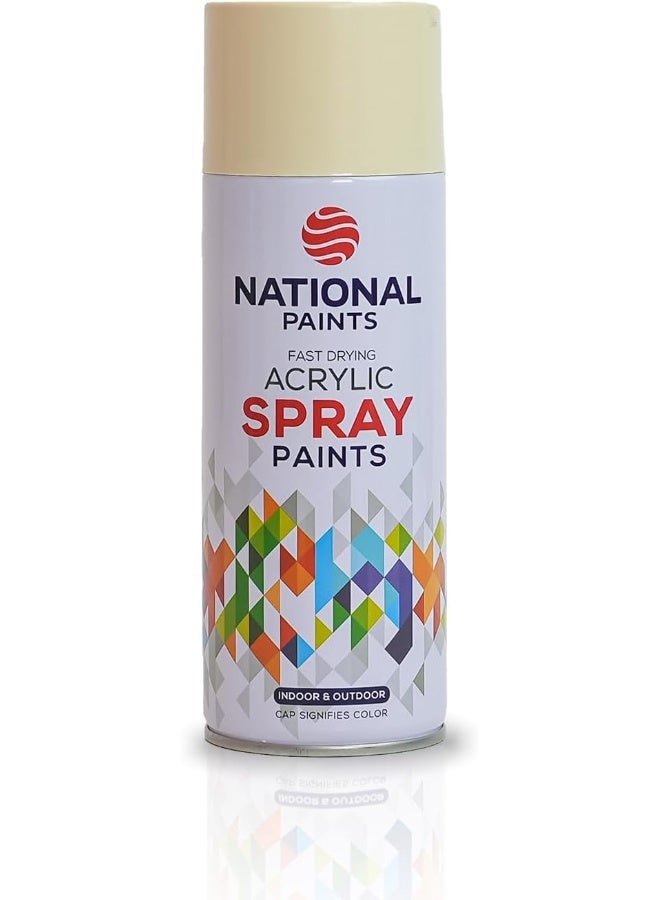 NATIONAL PAINTS Fast Drying Acrylic Spray Paint - Ivory 810 - Image 1