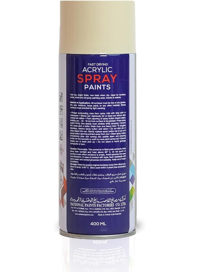 NATIONAL PAINTS Fast Drying Acrylic Spray Paint - Ivory 810 - Image 2