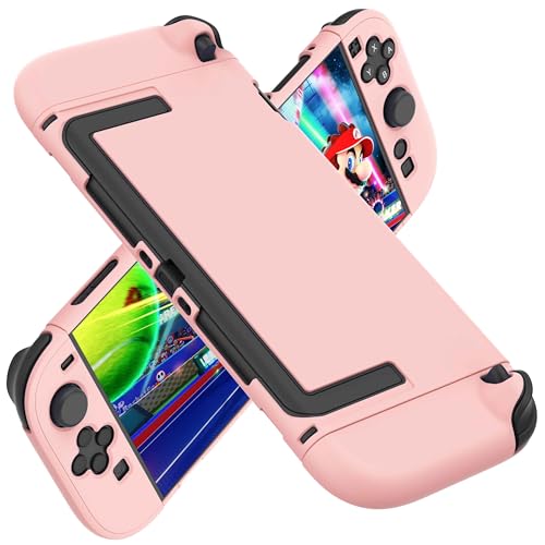 COMCOOL Dockable Case for Nintendo Switch 2 2025 - [Military Grade Drop Protection] Slim Shockproof with Anti-Fingerprint Switch 2 Protective Cover - Pink - Image 1