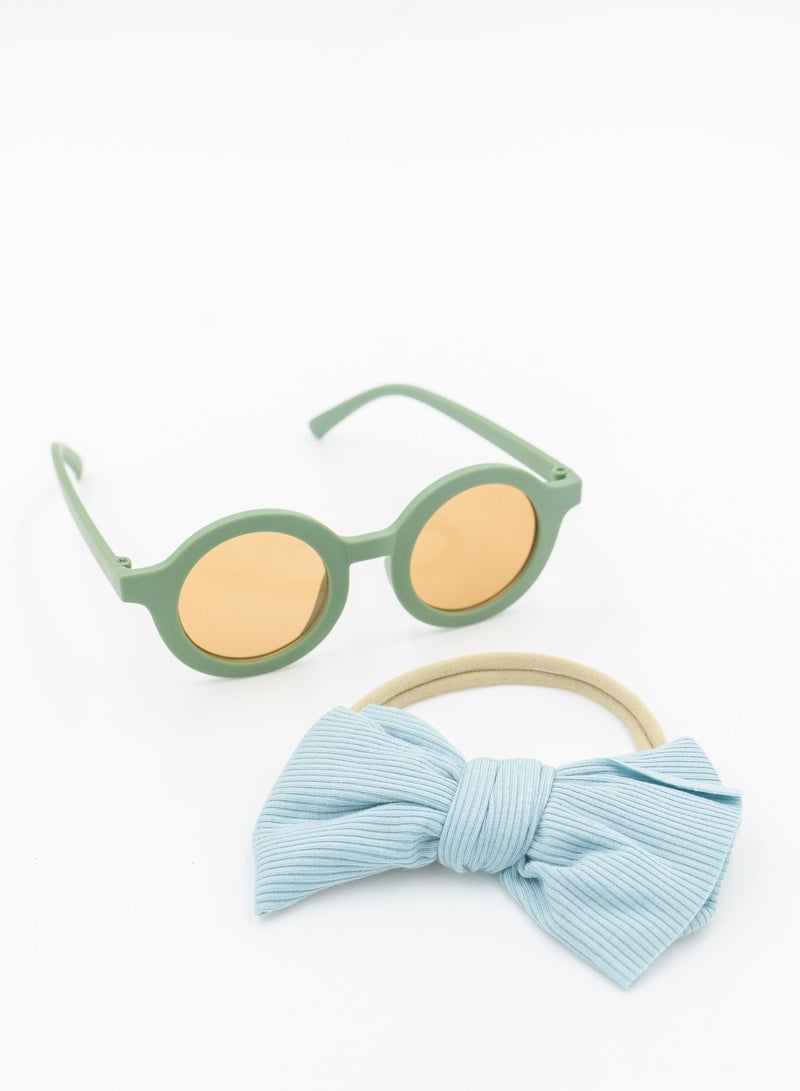 D'Daniela Glasses and Headband Set For Babies and Girls Blue and Green Colour - Image 4