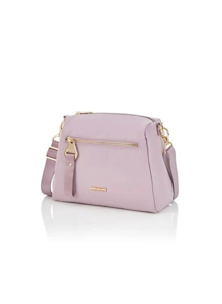 AMERICAN TOURISTER Alizee Day Crossbody Bag Polyester, 4L Capacity, Lilac Chalk|Adjustable Strap|Outer Zipper Pockets|Antimicrobial Lining - 1 Year International Warranty - Image 2