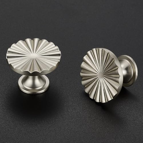 Ravinte Decor 20 Pack Silver Cabinet Knobs Brushed Nickel Dresser Knobs Zinc Alloy Dresser Hardware for Closet Wardrobe and Cupboard Round Vintage Drawer Pulls - Image 3