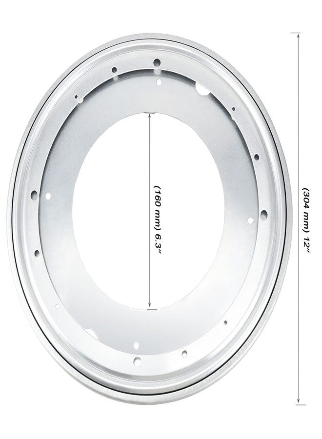 MOUYAT 4 Pack 12 Inch Lazy Susan Hardware, 1100lbs Capacity 5/16 Thick Heavy Duty Ball Bearings Turntable Base with Rubber Pads for 360 Degree Rotating Table, Display Plate, Serving Tray, Silver - Image 2