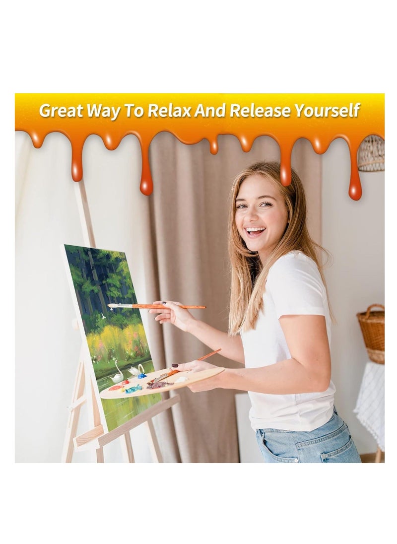 Paint by Numbers for Adults Kids, DIY Oil Painting Set for Beginner, “Road to Mountains” Paint by Numbers Kits (16" x 20") with Acrylic Paint and Paintbrushes Without Frame