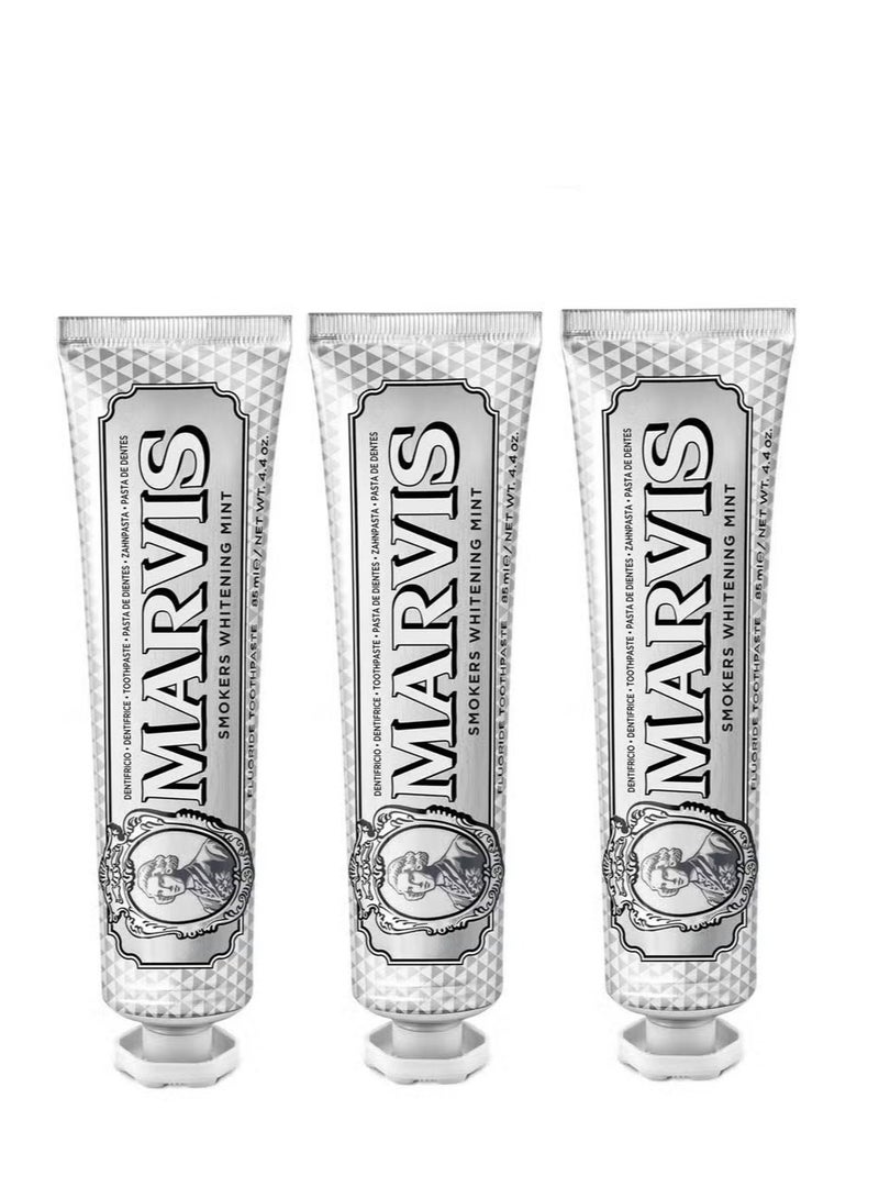 مارفيس عبوة من 3 معجون أسنان مبيض بالنعناع - 85 مل / 4.4 أونصة معبأة بالإكسيليتول لتبييض الأسنان بشكل فعال ورائحة الفم المنعشة - Image 1