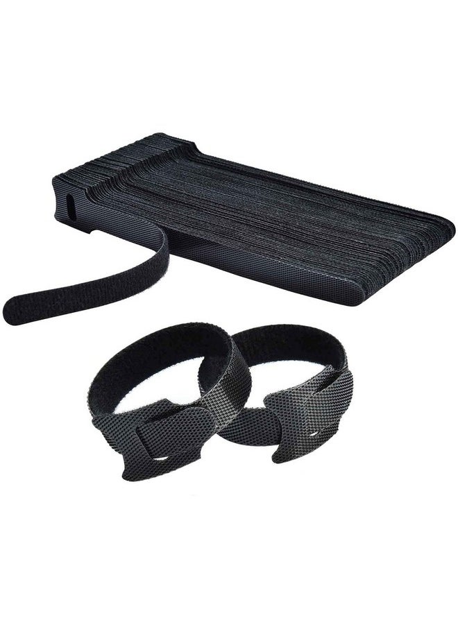 INOVERA (LABEL) - INOVERA (LABEL) 20 Piece Cable Organizer Hook & Loop Tape-Wire/Cord Holder Management Strap-Reusable Hook & Loop Ties For Pc, Tv, Desk, Wfh Accessories-Black - Image 1