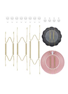 Wall Plate Hangers, Invisible Holder Plates Hangers Decorative Sheet Metal in Various Sizes with 12 Hooks for and Art, 6 8 10 Inches