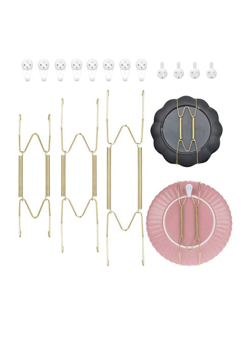 Wall Plate Hangers, Invisible Holder Plates Hangers Decorative Sheet Metal in Various Sizes with 12 Hooks for and Art, 6 8 10 Inches