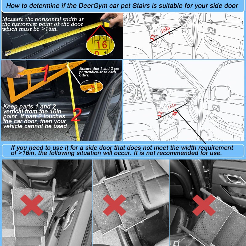 DeerGym Dog Stairs for Large Dogs - 6 Step Foldable Dog Ramp for Car 43In Non-Slip Surface Support up to 230lbs - Suitable for SUV Truck Designed Specifically for Disabled Dogs - Image 5