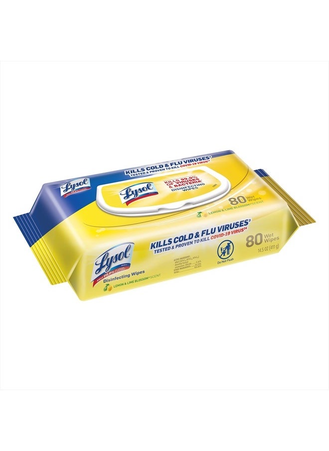 Lysol Disinfectant Handi-Pack Wipes, Multi-Surface Antibacterial Cleaning Wipes, For Disinfecting and Cleaning, Lemon and Lime Blossom, 320 Count (Pack of 4)  - Image 1