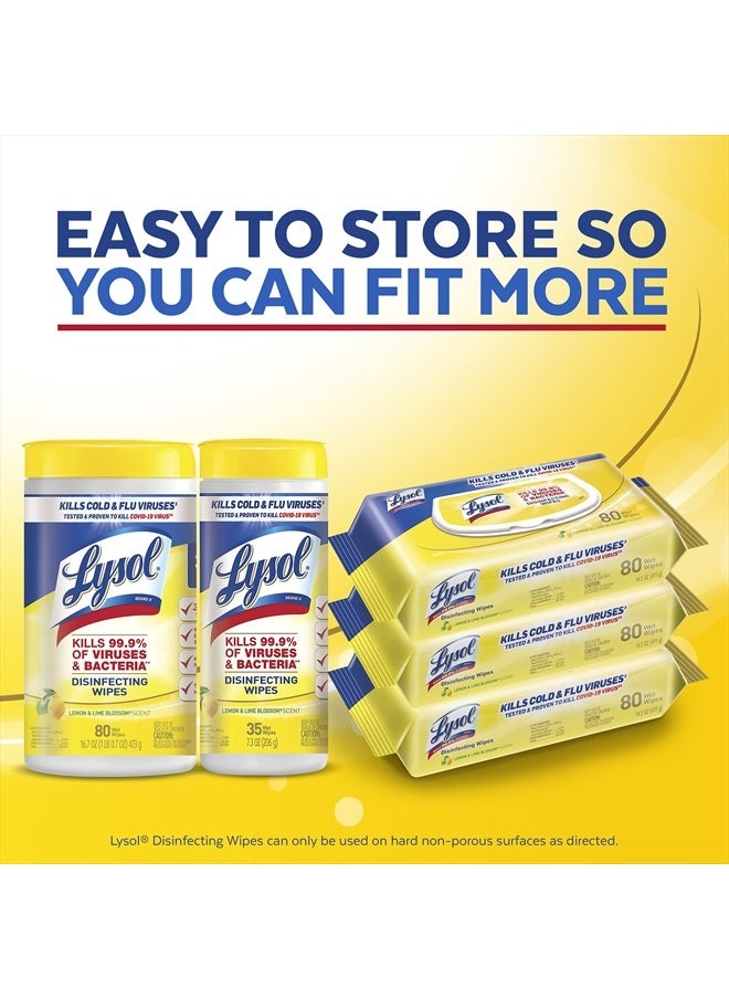 Lysol Disinfectant Handi-Pack Wipes, Multi-Surface Antibacterial Cleaning Wipes, For Disinfecting and Cleaning, Lemon and Lime Blossom, 320 Count (Pack of 4)  - Image 4