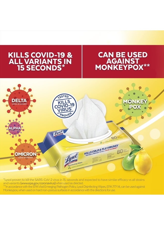 Lysol Disinfectant Handi-Pack Wipes, Multi-Surface Antibacterial Cleaning Wipes, For Disinfecting and Cleaning, Lemon and Lime Blossom, 320 Count (Pack of 4)  - Image 5